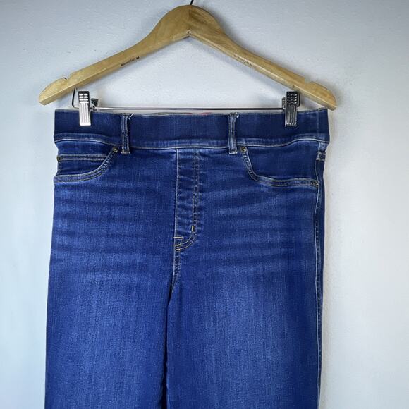 Spanx Womens Flare Jeans large Midnight Shade Stretch Denim Slimming 20327R - Picture 2 of 14